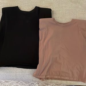 2 zara shoulder pad tees